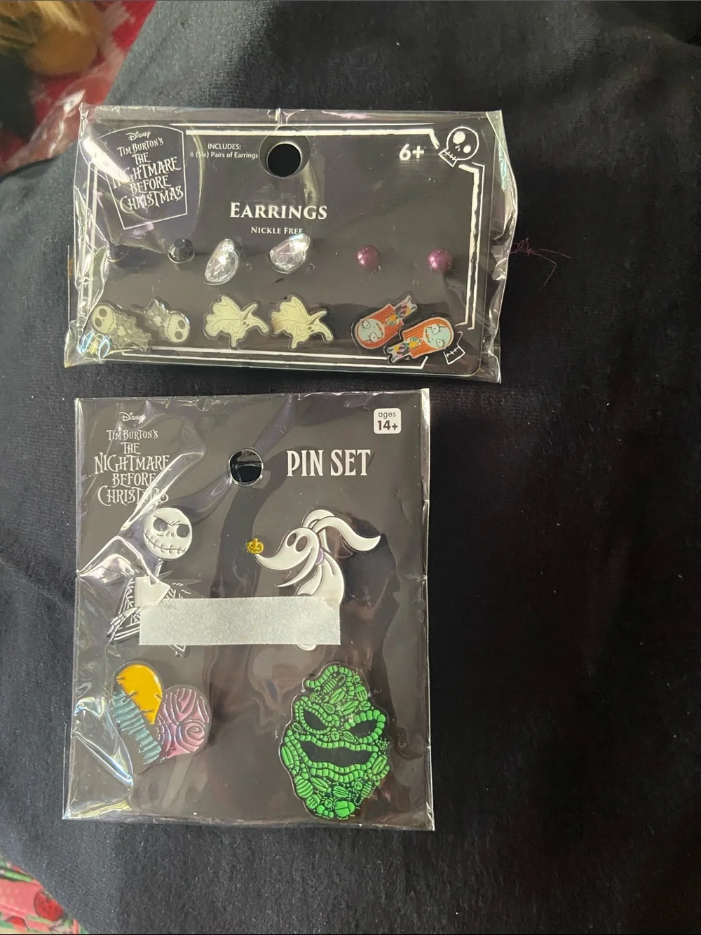 Kids Earrings & Pin Set - Green, Purple, White, Orange